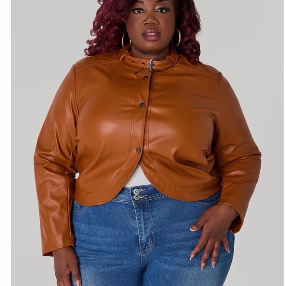 Ashley Stewart Jackets & Blazers - Ashley Stewart Women's Brown Leather Jacket